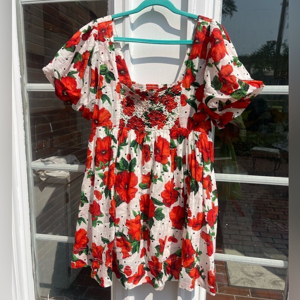 Anthropologie Maeve Floral Square Neck Smocked Babydoll Dress NWT - Picture 15 of 15
